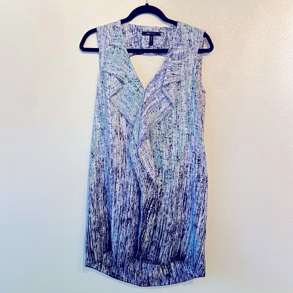 Bcbg ruffle dress with cut out back. Size XS